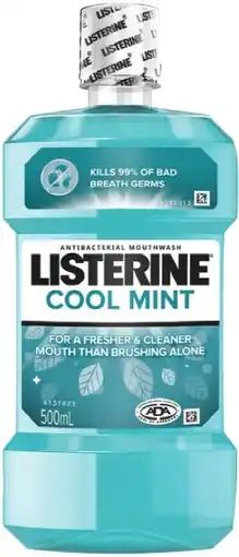 IGA Listerine Mouthwash 500mL Selected Varieties offer