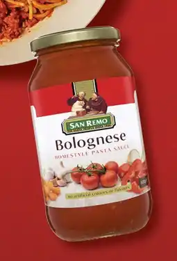 IGA San Remo Pasta Sauce 500g Selected Varieties offer
