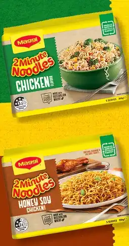 IGA Maggi 2 Minute Noodles or Fusian Mi Goreng Noodles 5 Pack Selected Varieties offer