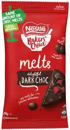 IGA Nestlé Baker’s Choice Melts 225-290g or Baking Chocolate Block 170g Selected Varieties offer