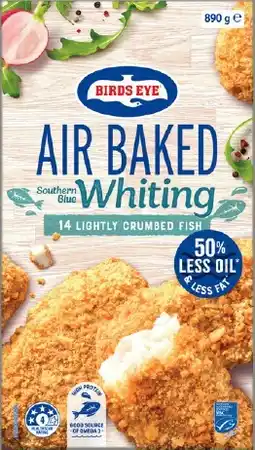 IGA Birds Eye Air Baked Lightly Crumbed Southern Blue Whiting Fish 890g offer