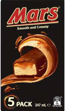IGA Mars or Snickers Ice Cream Bars 5 Pack Selected Varieties offer