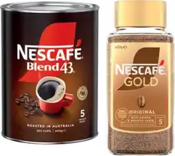 IGA Nescafé Blend 43 Instant Coffee 500g or Gold Original 400g Selected Varieties offer