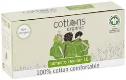 IGA Cottons 100% Cotton Comfortable Tampons 16 Pack Selected Varieties offer