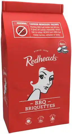 IGA Redheads BBQ Briquettes 4kg offer