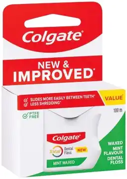 IGA Colgate Total Mint Waxed Dental Floss 100m offer
