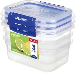 IGA Sistema Klip It + Rectangle Container 1 Litre 3 Pack offer