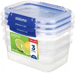 IGA Sistema Klip It Plus Rectangle Container 1 Litre 3 Pack offer