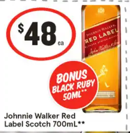 IGA Johnnie walker red label scotch offer