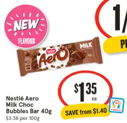IGA Nestlé aero milk choc bubbles bar offer