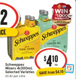 IGA Schweppes Mixers offer