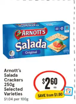 IGA Arnott's salada crackers offer