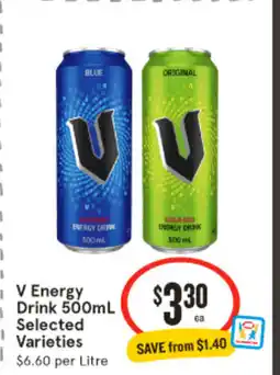 IGA V energy drink offer