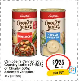 IGA Campbell's canned soup country ladle or chunky offer