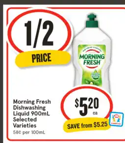 IGA Morning fresh dishwashing liquid offer
