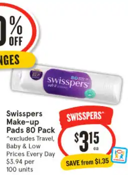 IGA Swisspers Make-up Pads offer