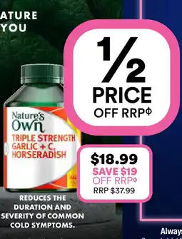Priceline Triple strength garlic + c horseradish offer
