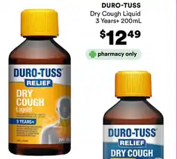 Priceline Duro-tuss dry cough liquid 3 years+ offer