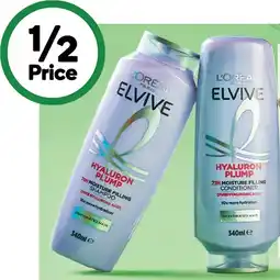 Woolworths L'Oreal Elvive Hyaluron Plump Shampoo or Conditioner 340ml offer