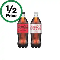 Woolworths Coca-Cola Classic, Zero Sugar or Diet Soft Drink Varieties 1.25 Litre offer