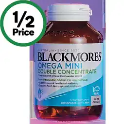 Woolworths Blackmores Omega Mini Double Concentrate Capsules Pk 200 offer