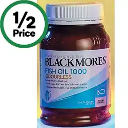 Woolworths Blackmores Odourless Fish Oil 1000mg Capsules Pk 200 offer