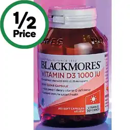 Woolworths Blackmores Vitamin D3 1000IU Capsules Pk 200 offer