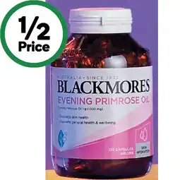 Woolworths Blackmores Evening Primrose Oil Capsules Pk 125 offer
