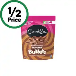Woolworths Darrell lea choc bites, bullets or chocolate coated liquorice twists s offer