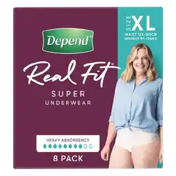 Woolworths Depend Real Fit Women Incontinence Underwear Pk 8 offer