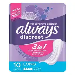 Woolworths Always Discreet Pads Pk 6-20 offer