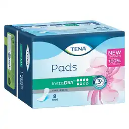 Woolworths Tena Pads Instadry Long Length Pk 8 offer