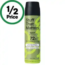 Woolworths Stuff That Matters Men's Antiperspirant Deodorant 210ml offer