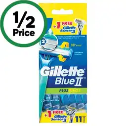 Woolworths Gillette Blue II Plus Pivot Shaving Razor Pk 11 offer