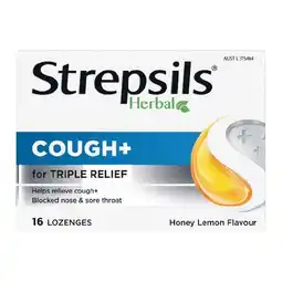 Woolworths Strepsils Herbal Cough Lozenges Pk 16 offer
