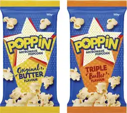 Coles Poppin Microwave Popcorn 100g offer