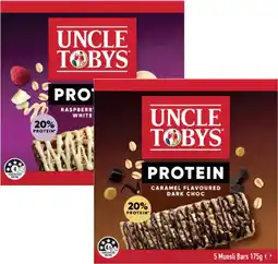 Coles Uncle Tobys Protein Muesli Bars 175g offer