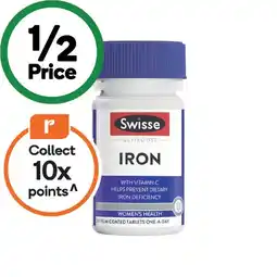 Woolworths Swisse Ultiboost Iron Tablets Pk 30 offer