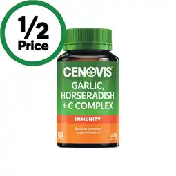 Woolworths Cenovis Garlic, Horseradish + C Complex Capsules Pk 120 offer