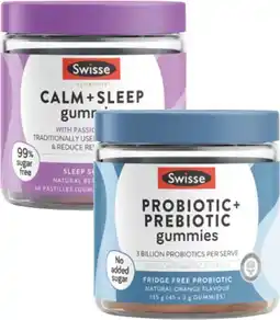 Coles Swisse Gummies Probiotic + Prebiotic 45 Pack or Calm + Sleep 60 Pack offer