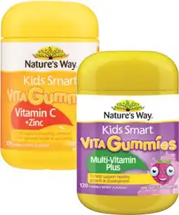 Coles Nature's Way Kids Smart Vita Gummies Multi-Vitamin Plus or Vitamin C + Zinc 120 Pack offer
