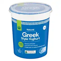 Woolworths Woolworths Natural Greek Style Yoghurt offer