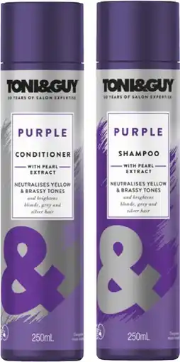 Coles Toni & Guy Shampoo or Conditioner 250mL offer