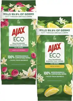 Coles Ajax Eco Multipurpose Wipes 110 Pack offer