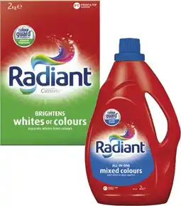Coles Radiant Laundry Liquid 2 Litre or Powder 2kg offer