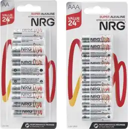 Coles NRG Batteries AA or AAA 24 Pack offer
