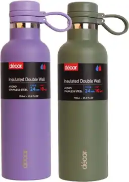 Coles Décor Insulated Double Wall Hydro Bottle 750mL offer