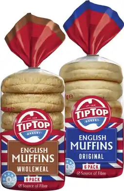 Coles Tip Top English Muffins 360g-400g offer