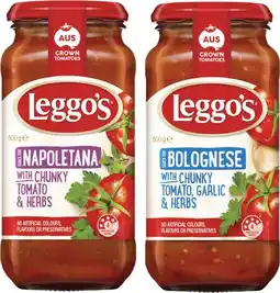 Coles Leggo's Chunky Pasta Sauce 490g-500g offer