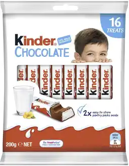 Coles Kinder Chocolate Treat Share Bag 16 Pack 200g offer
